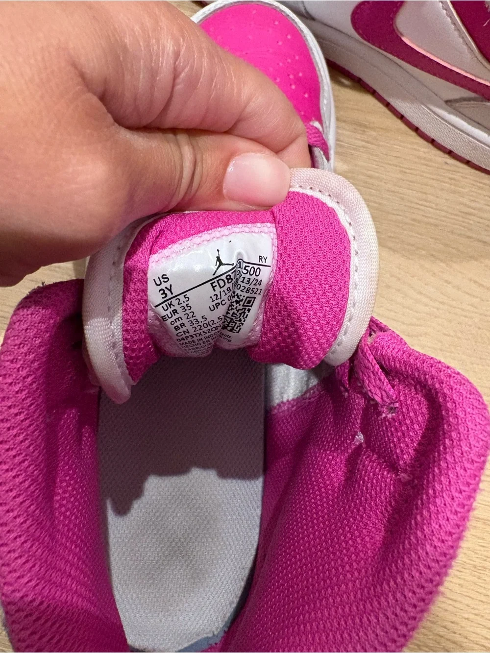 Nike Kids White and Hot Pink High-Top Sneakers